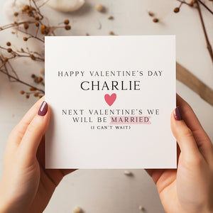 Personalised Valentines Card - Valentine's Day - Couple Card - Husband To Be Card - Wife To BE Card - Next Valentine's Married