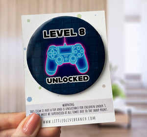 Gamer Birthday Badge - Kids Birthday - Child Birthday Badge - Gaming Birthday