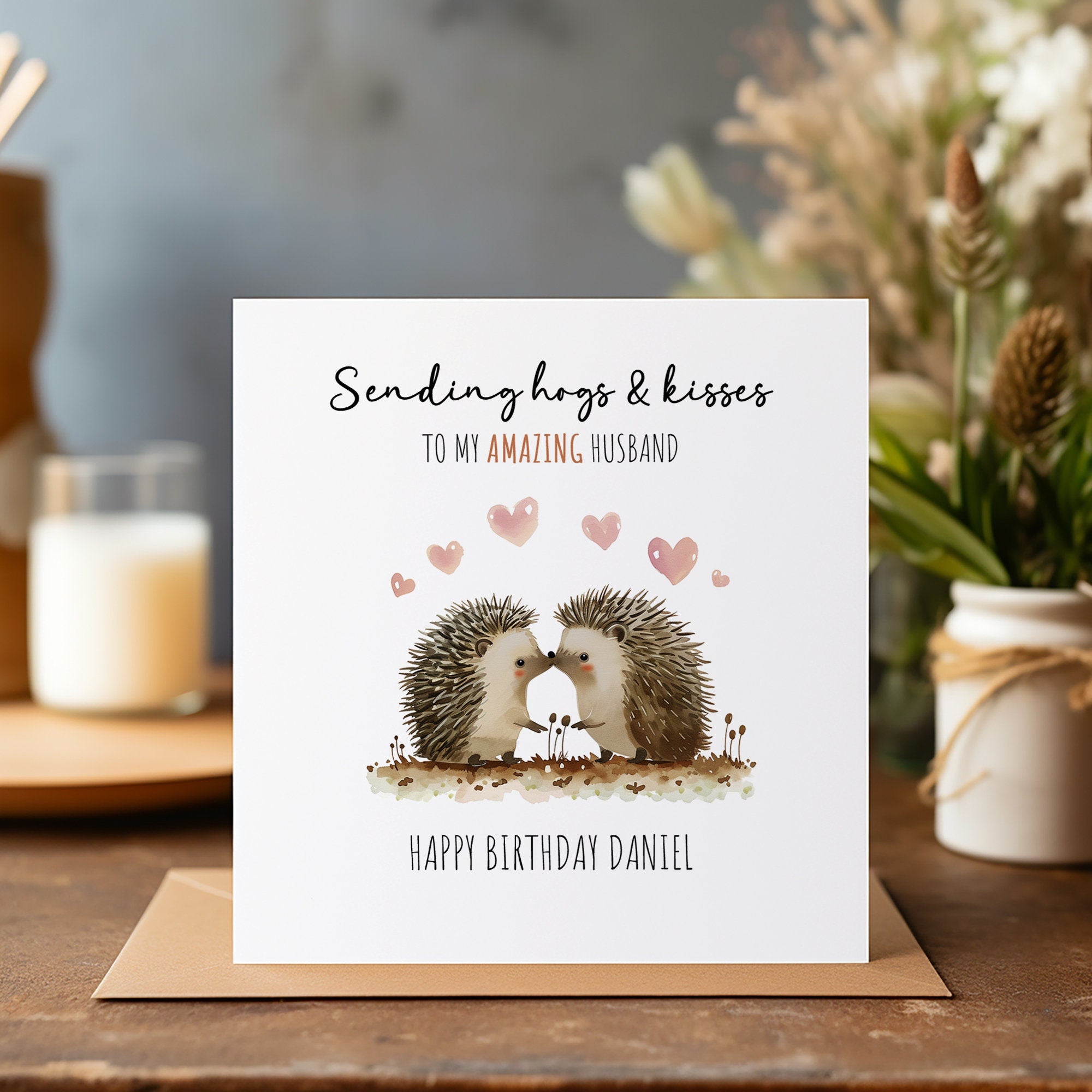 Personalised Hedgehog Card - Happy Birthday - Birthday Card