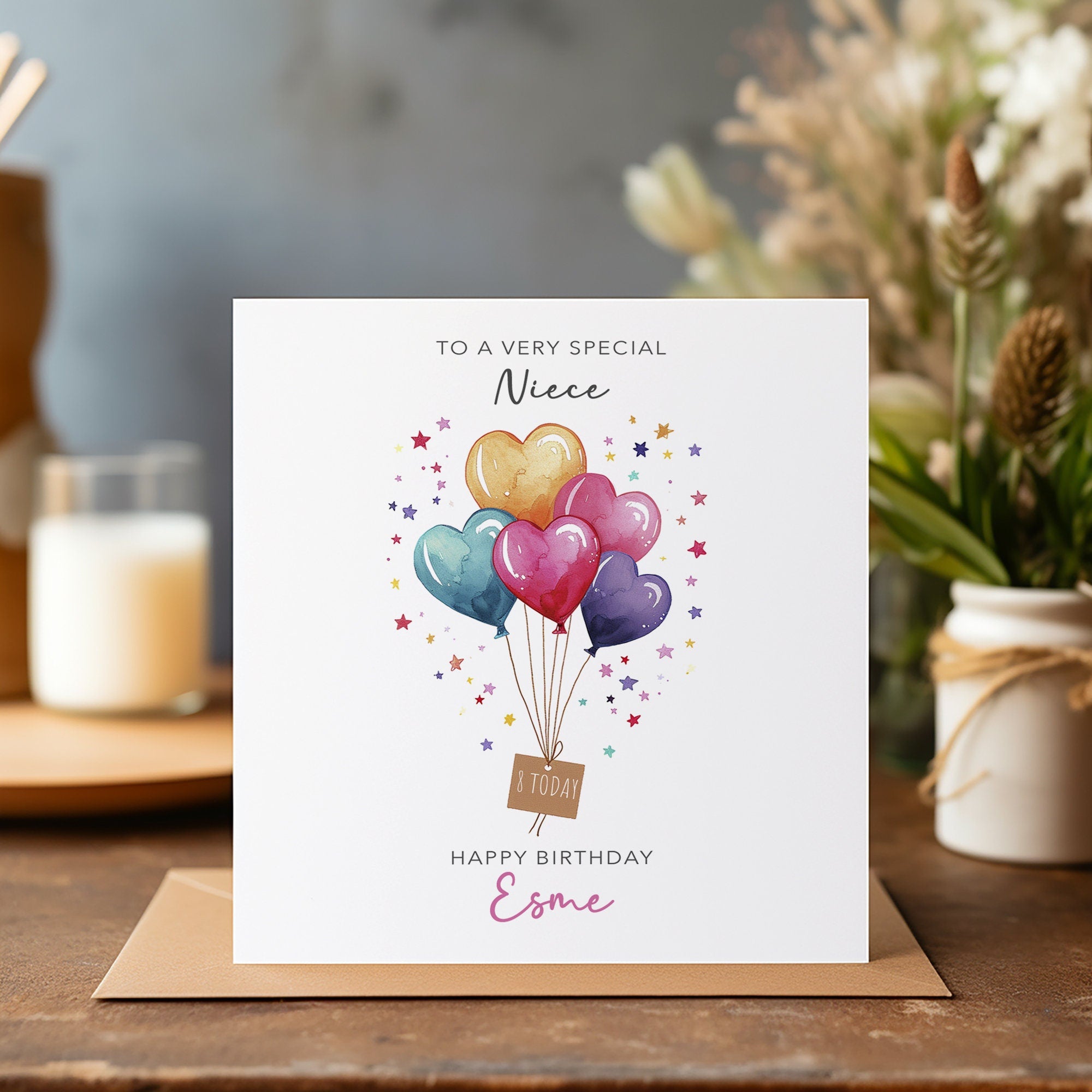 Personalised Balloons Birthday Card - Happy Birthday - Birthday - Kids Birthday Card