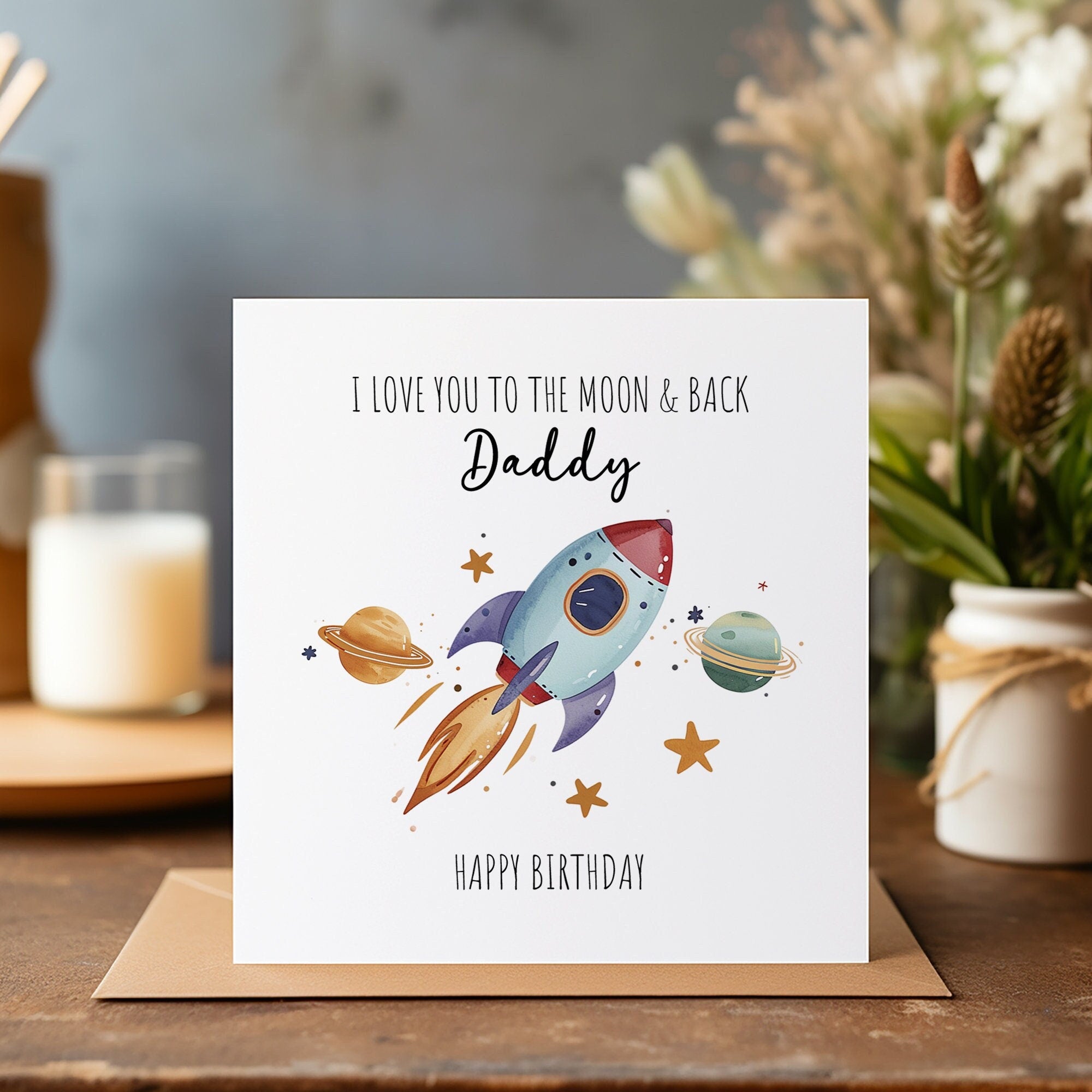 Personalised Daddy Space Card - Happy Birthday - Birthday Card