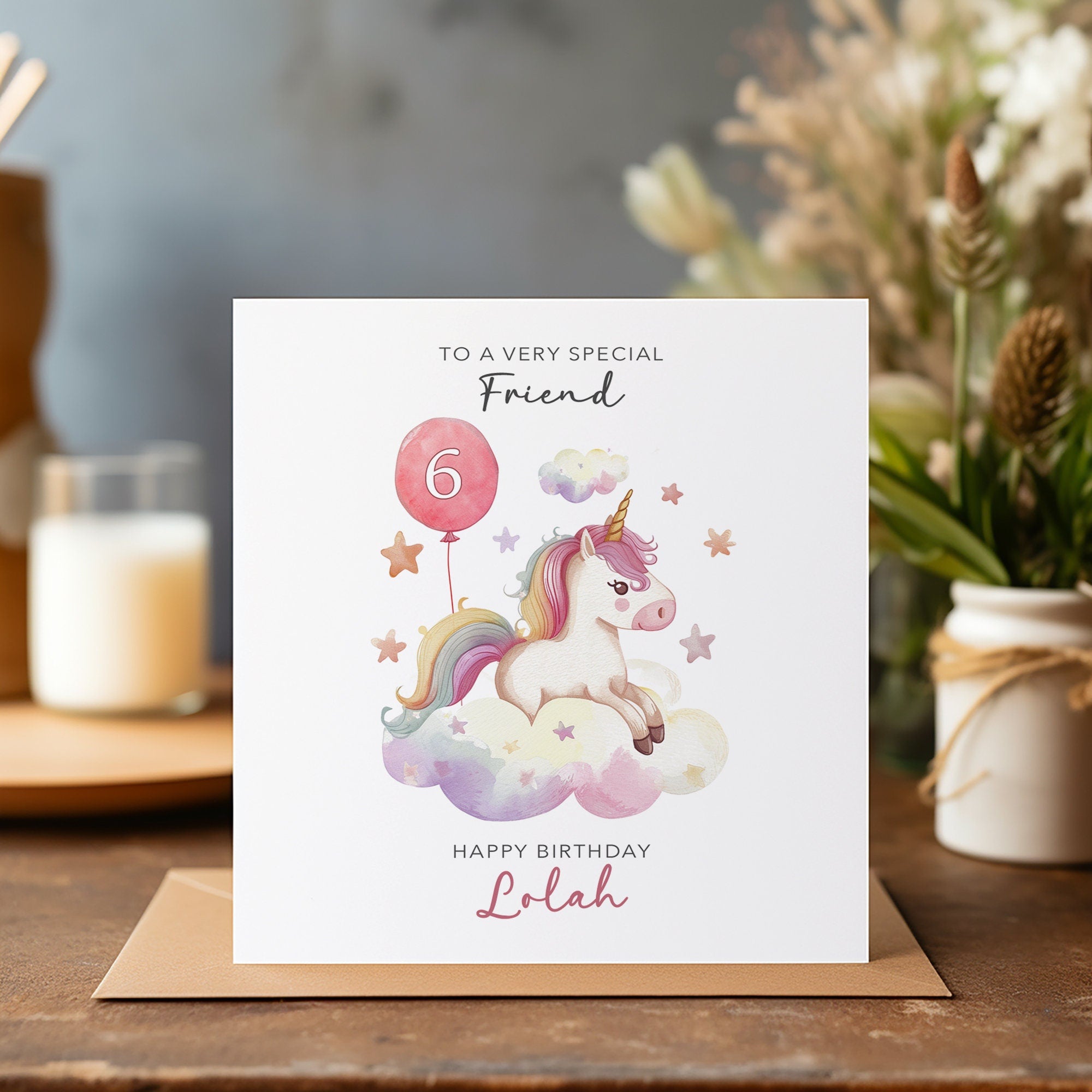 Personalised Unicorn Birthday Card - Happy Birthday - Birthday - Kids Birthday Card