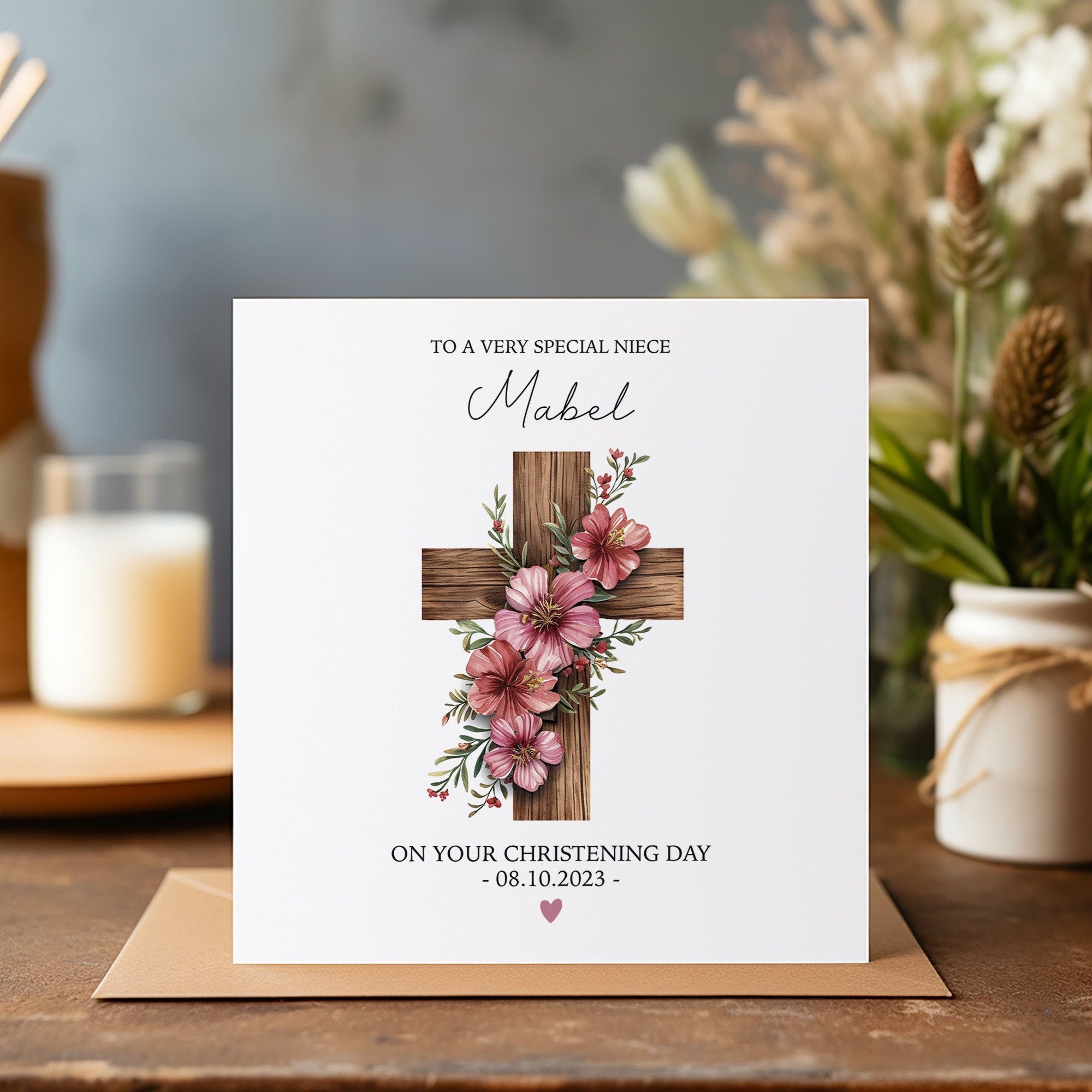 Personalised Christening Card - Baby Girl Christening