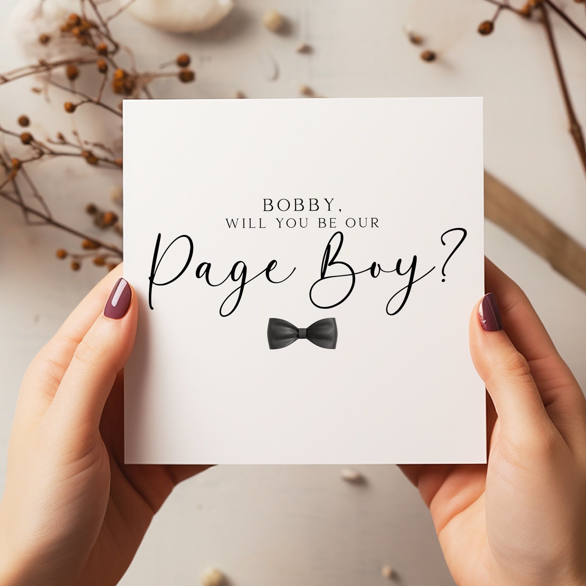 Will You Be Our Page Boy Surprise Card - Page Boy Card - Wedding Cards