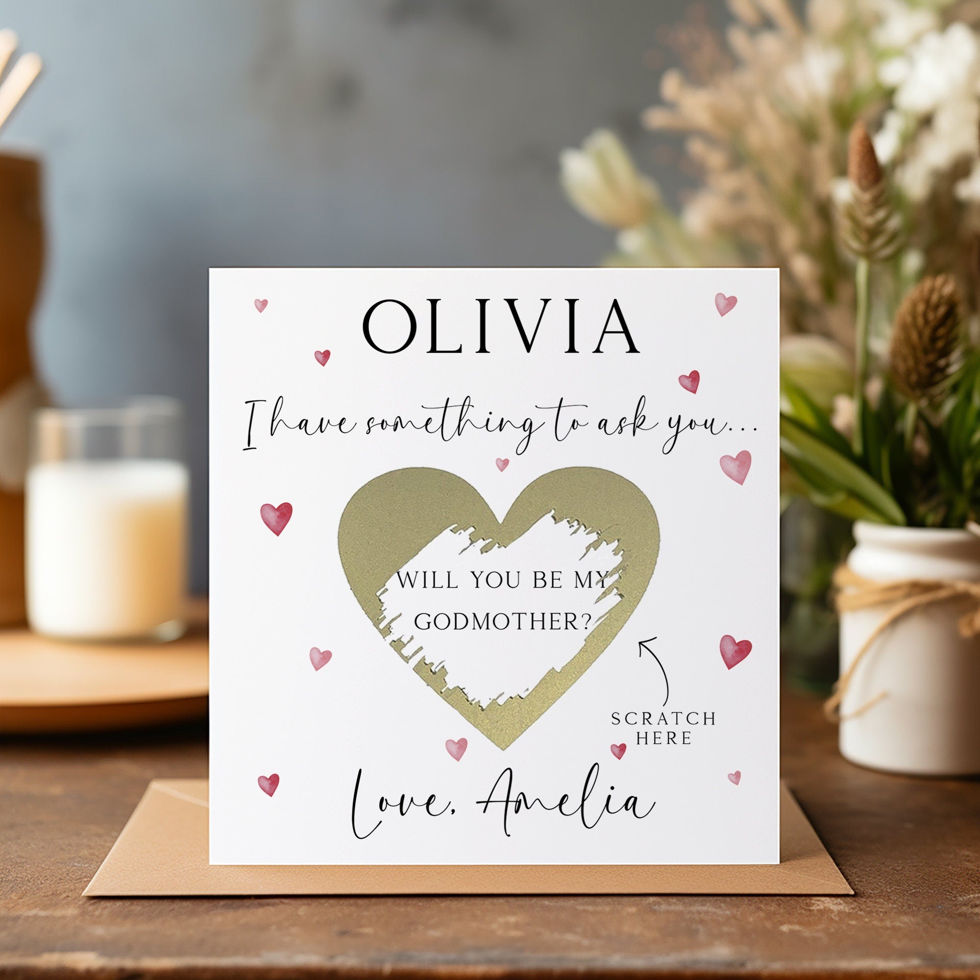 Godmother Proposal Card - Personalised Card - Christening Card - Godparent Card - Godfather Card