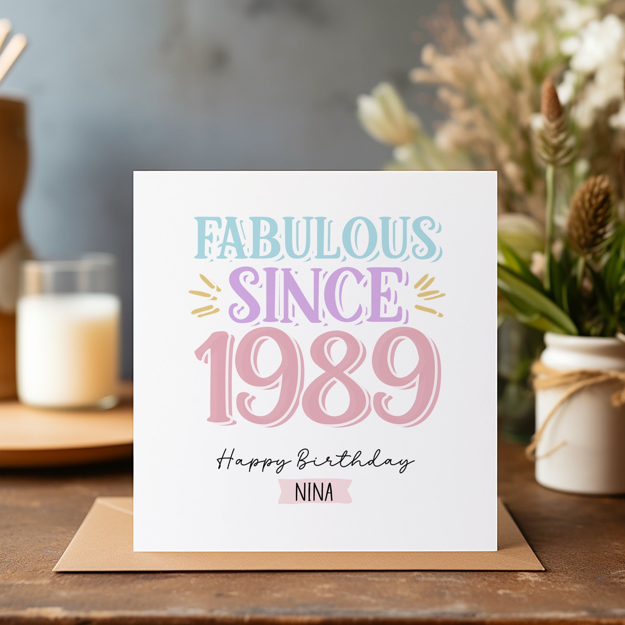 Fabulous Since Birthday Card - 50th Happy Birthday - 60th Birthday Card - 70th Card