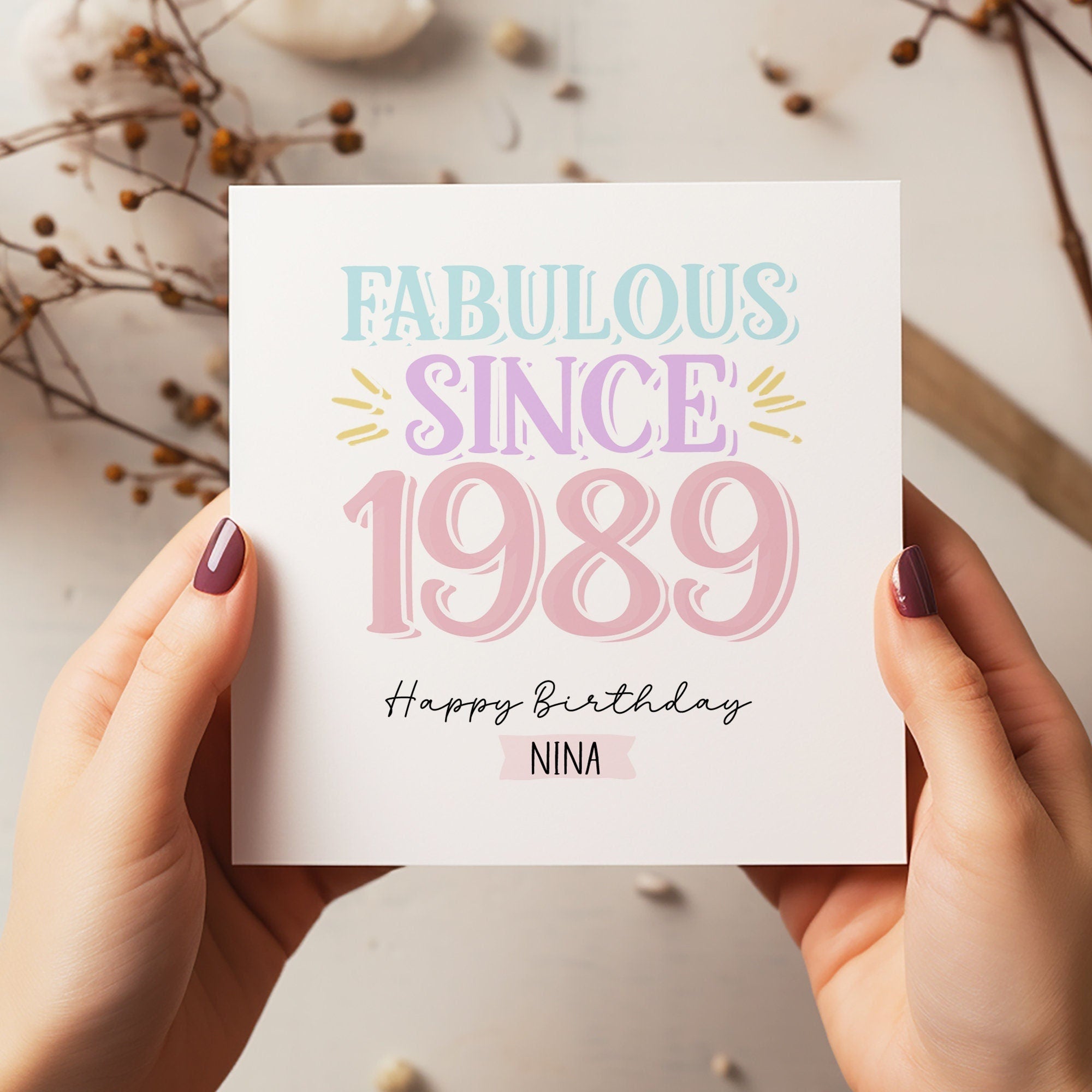 Fabulous Since Birthday Card - 50th Happy Birthday - 60th Birthday Card - 70th Card