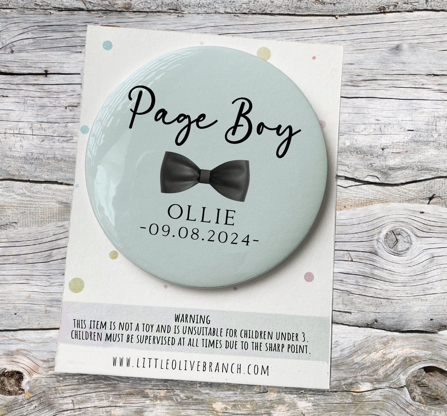 Personalised Page Boy Badge - Wedding Badge - Page Boy Gift