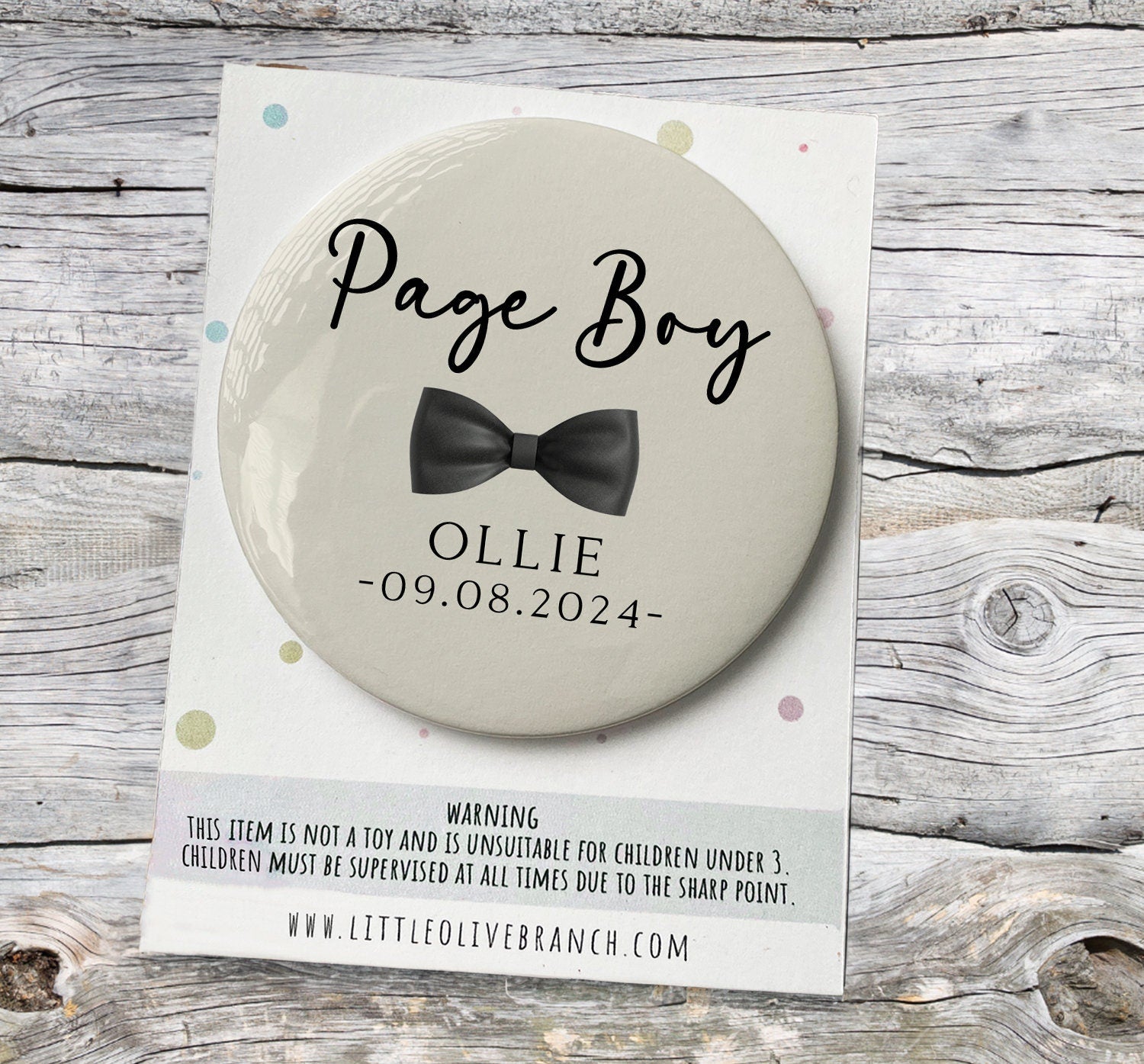 Personalised Page Boy Badge - Wedding Badge - Page Boy Gift