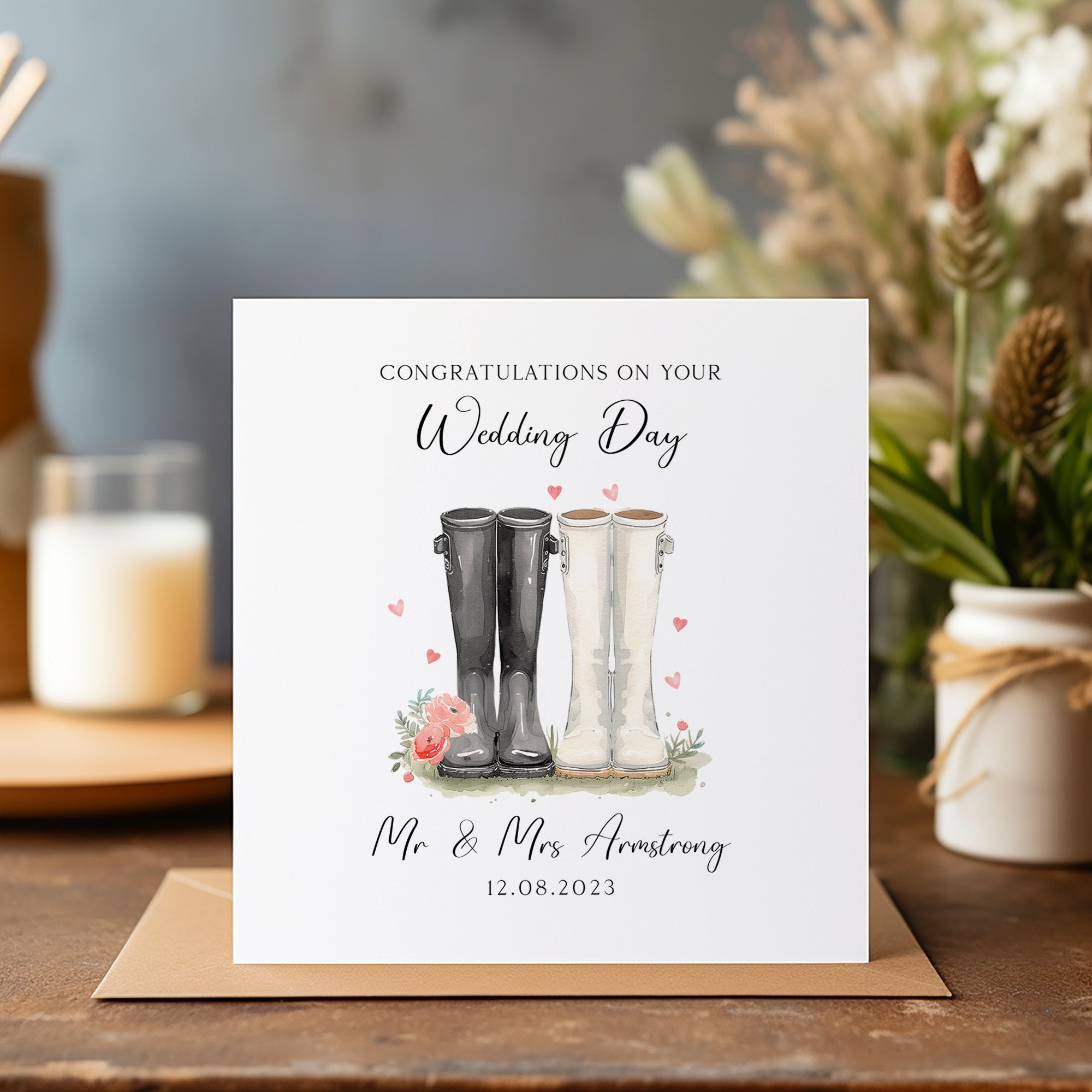 Personalised Wedding Card - Wedding Day Card - Wedding Card - Mr & Mrs Card - Newlyweds Bride and Groom - Newlyweds