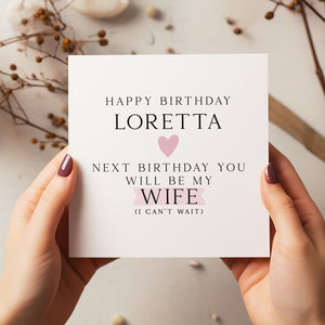 Personalised Birthday Card - Birthday Day - Wife To Be Card - Next Birthday Married