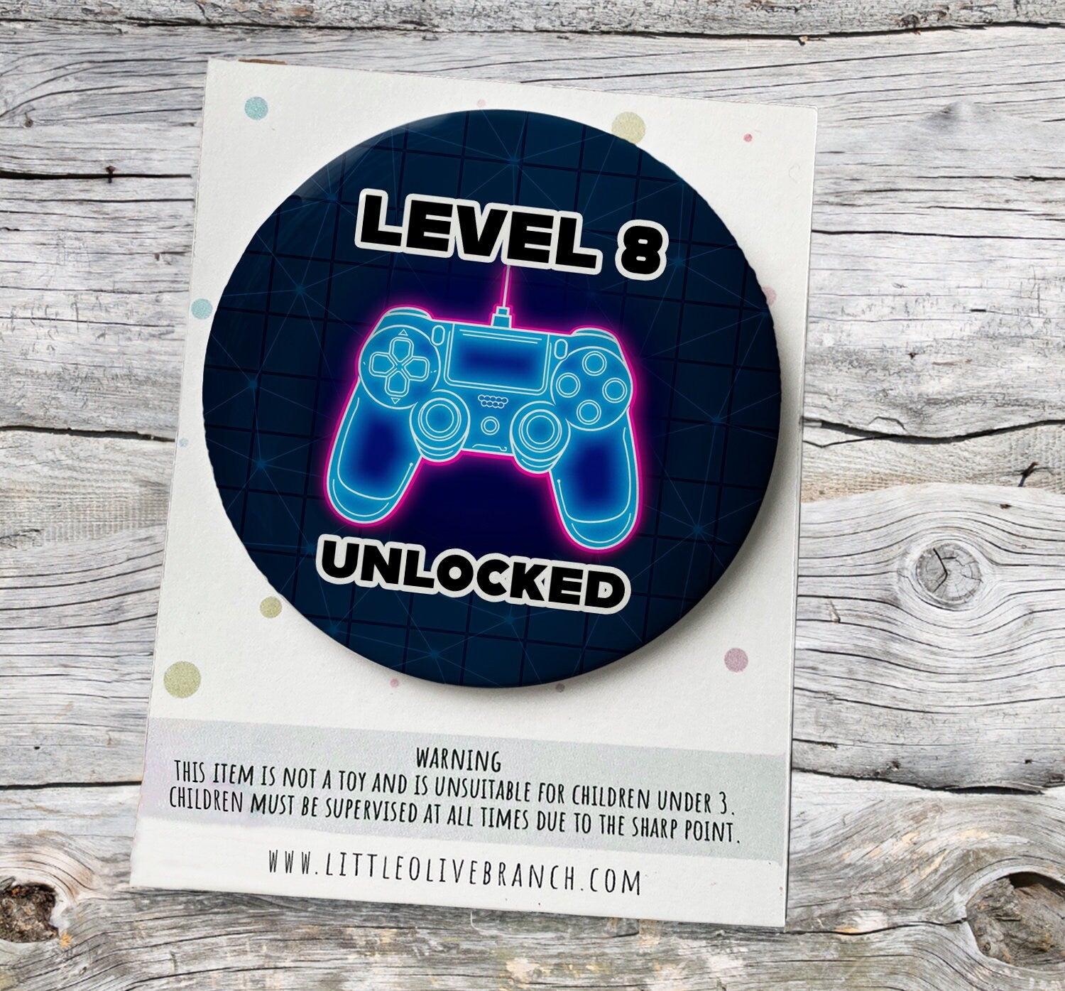 Gamer Birthday Badge - Kids Birthday - Child Birthday Badge - Gaming Birthday