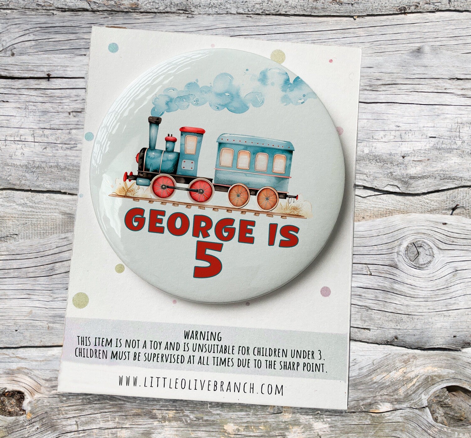 Train Birthday Badge - Kids Birthday - Child Birthday Badge - Train Birthday