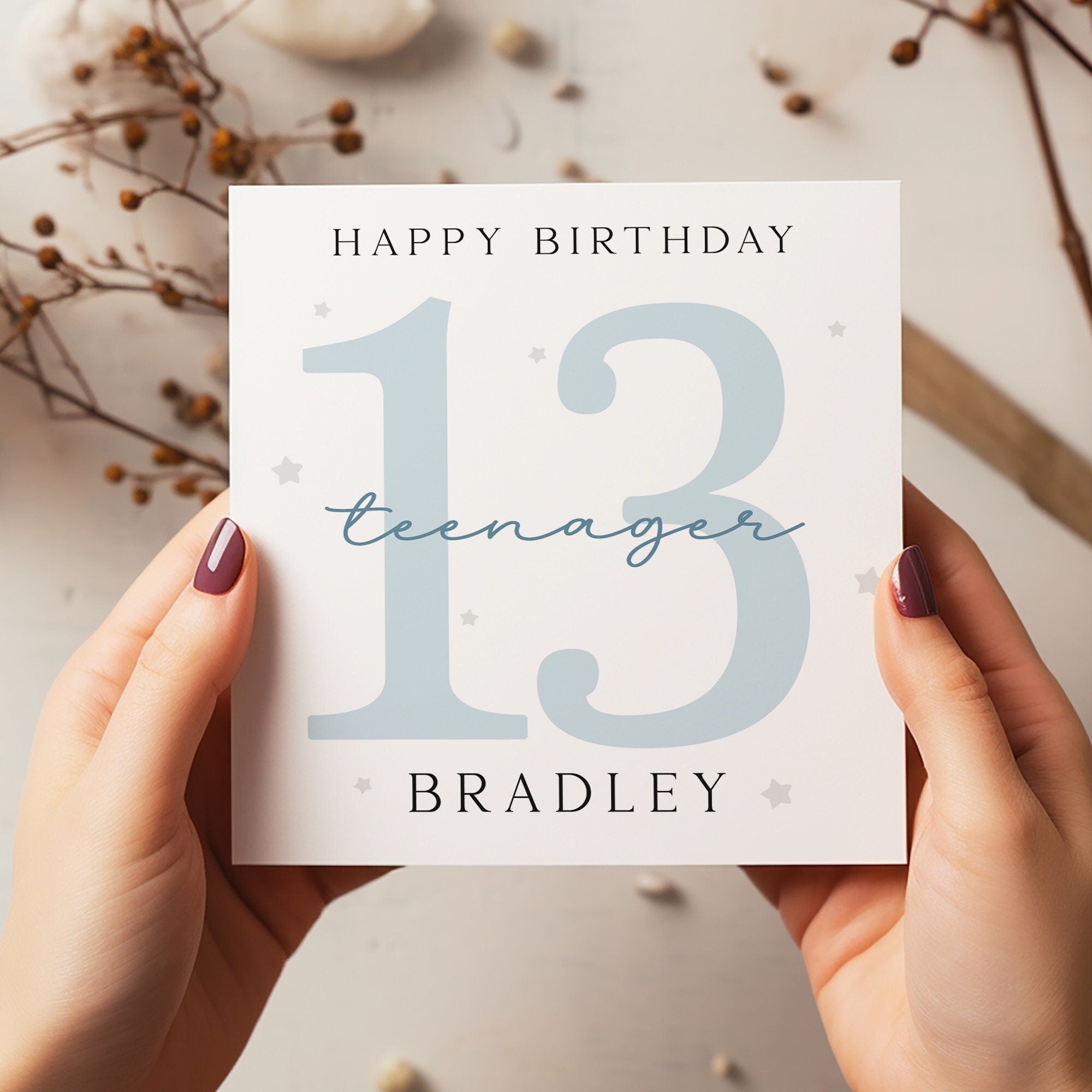 Personalised 13th Birthday Age Card - Happy Birthday