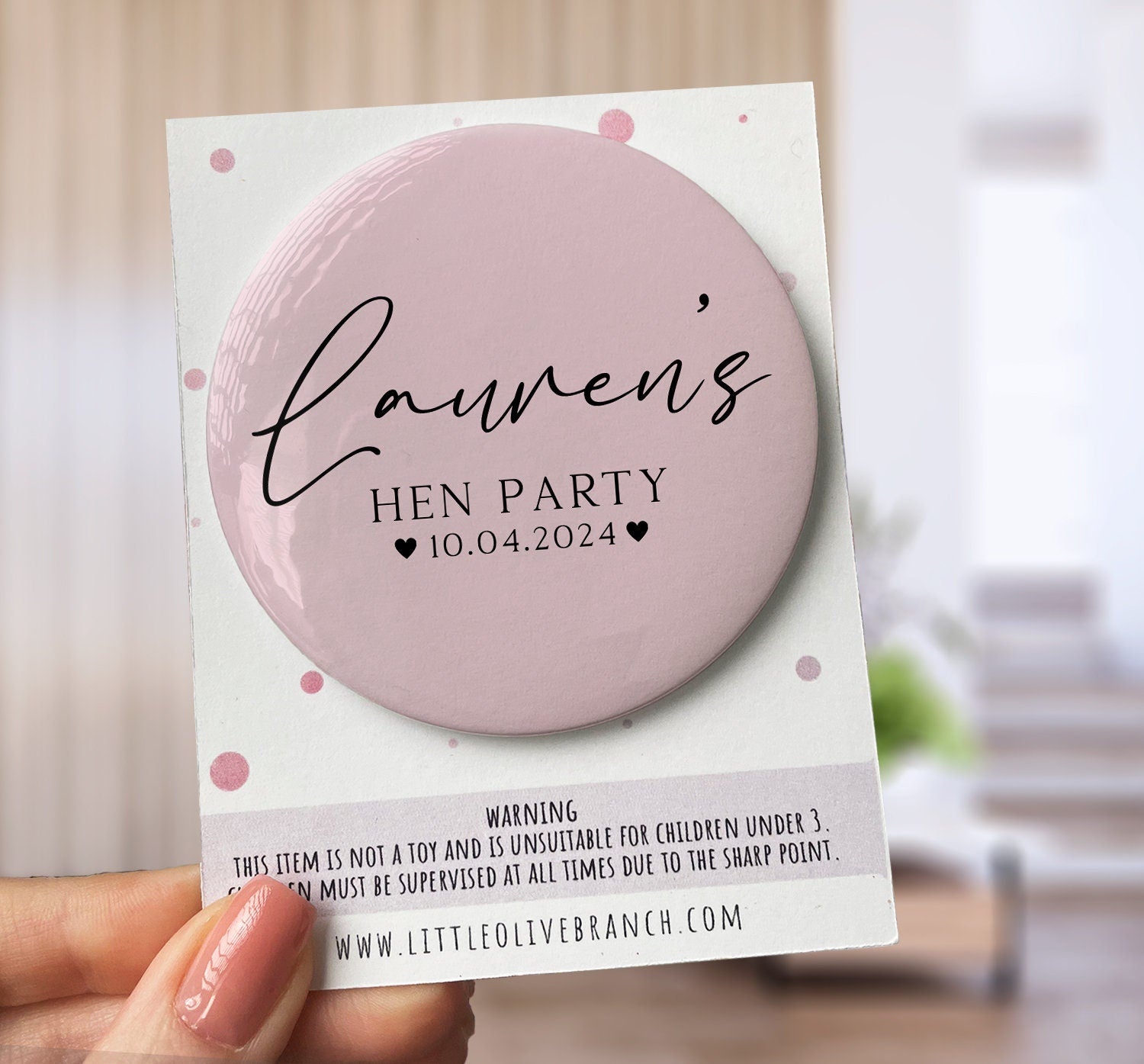 Personalised Hen Party Badge - Bridesmaid Badge - Wedding Role Badge - Hen Party Favours - Hen Party Gift