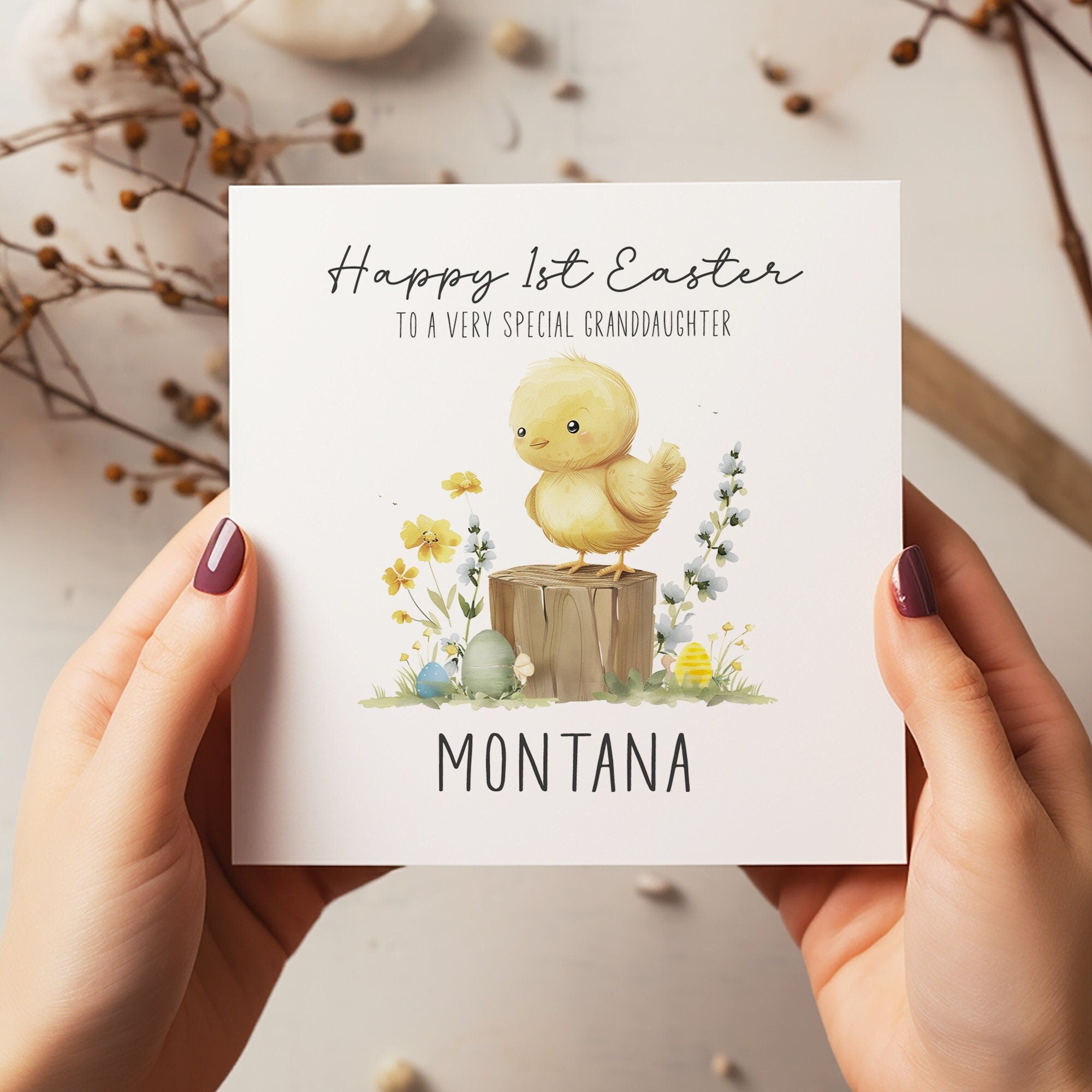 Personalised Happy First Easter / Happy Easter Card - Easter Card - 1st Easter - Baby's First Easter Card