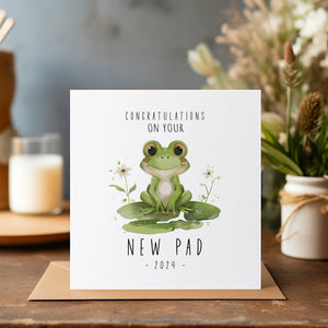 Personalised New Home Frog Card - New Home Gift - Congratulations On Your New Pad - Happy Moving Day - New Home Card For Friends