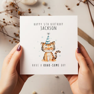 Personalised Tiger Birthday Card - Happy Birthday - Birthday - Kids Birthday Card