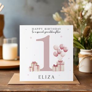 Personalised Birthday Card - Happy Birthday - Kids Birthday Card - Niece Birthday - 1st Birthday Card - 2nd Birthday Card