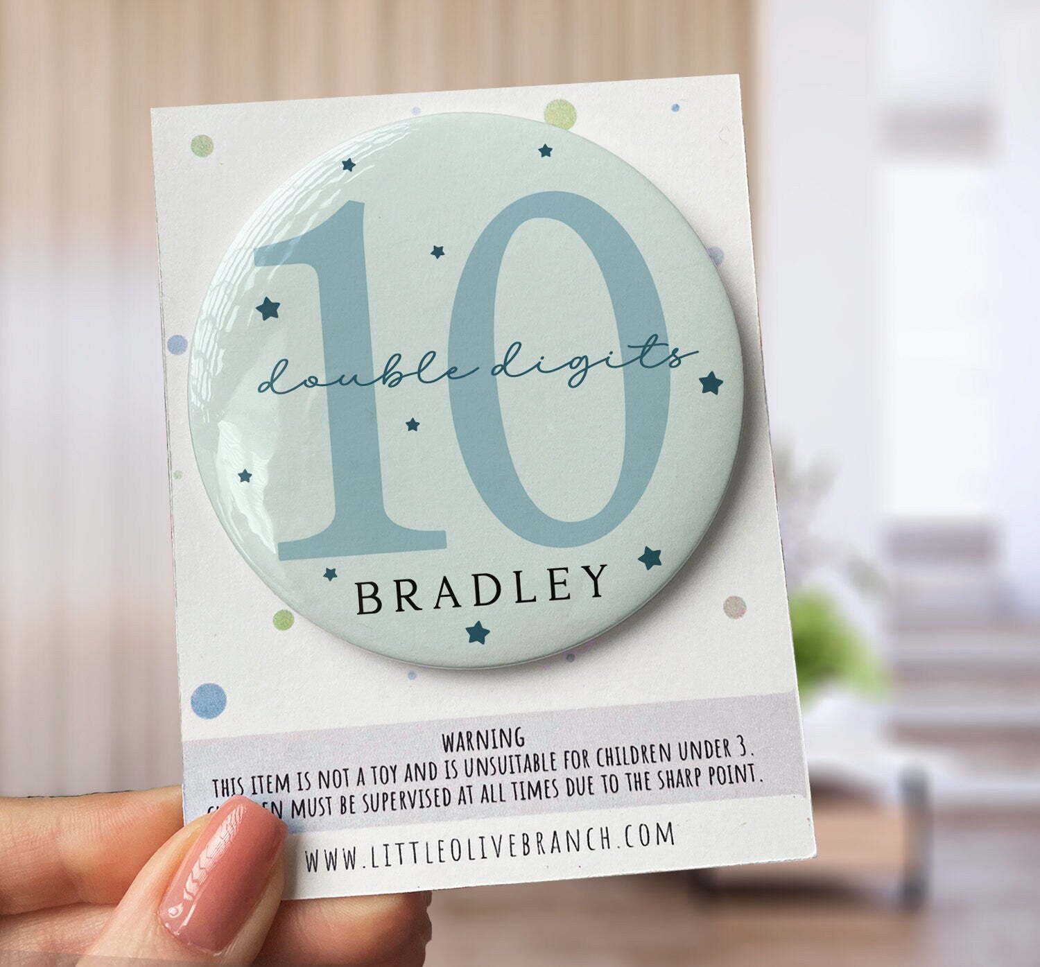 10th Birthday Badge - Kids Birthday - Child Birthday Badge