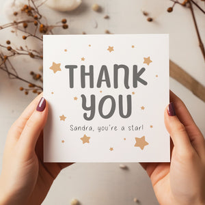 Thank You Card - Personalised Card - You're A Star