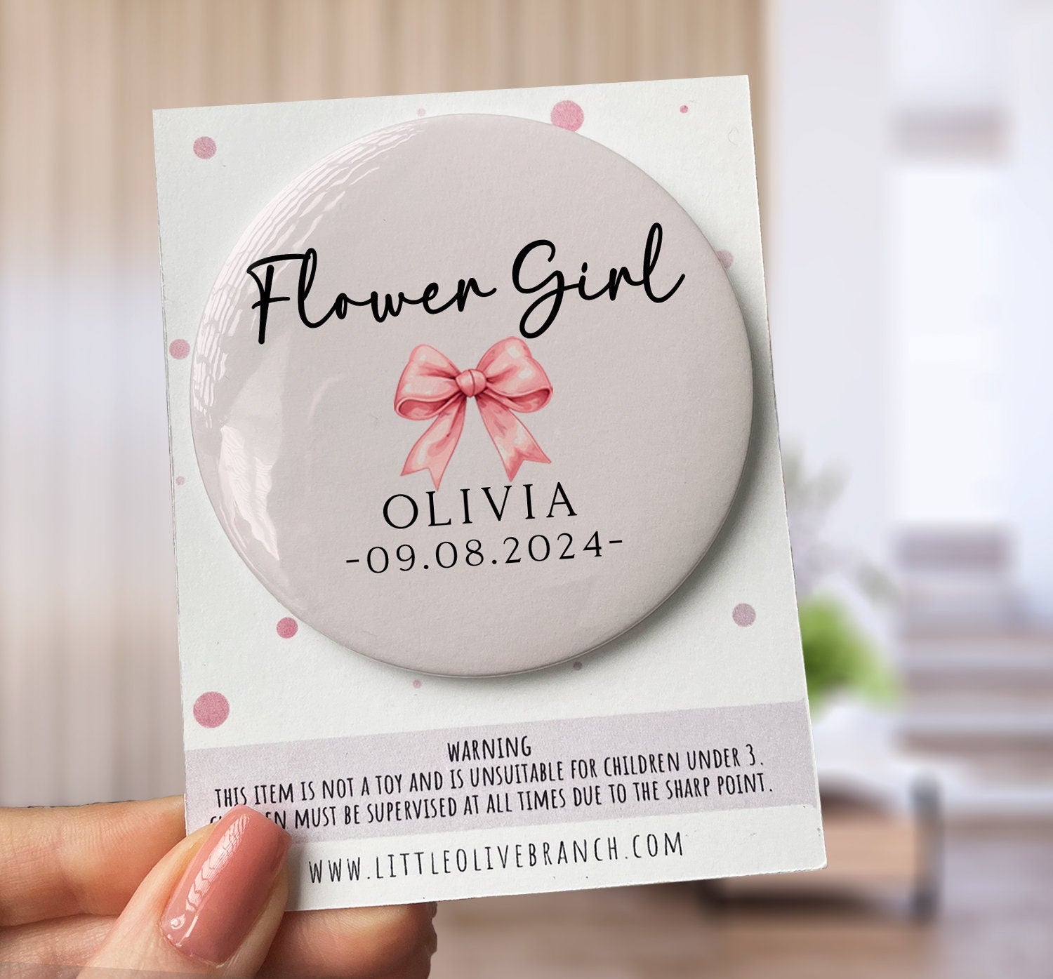 Personalised Flower Girl Badge - Wedding Badge - Flower Girl Gift