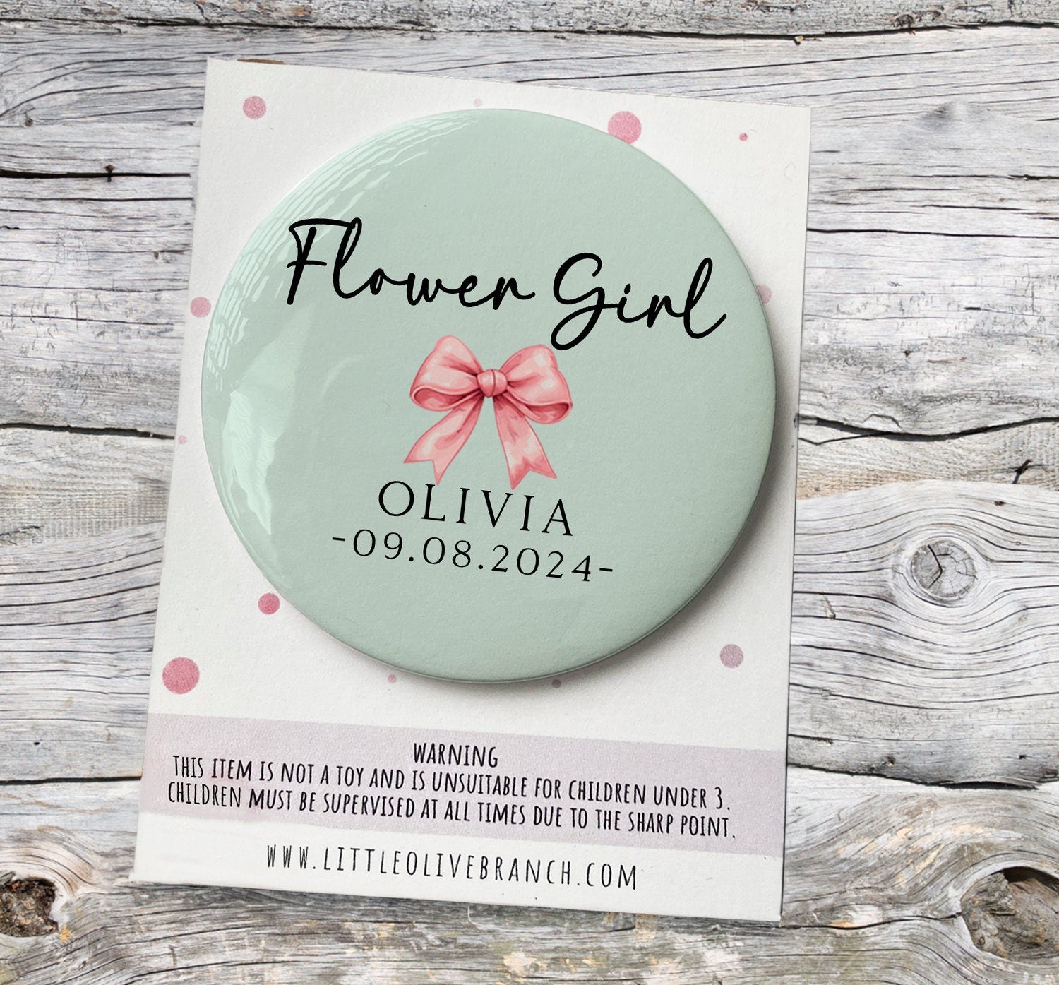 Personalised Flower Girl Badge - Wedding Badge - Flower Girl Gift