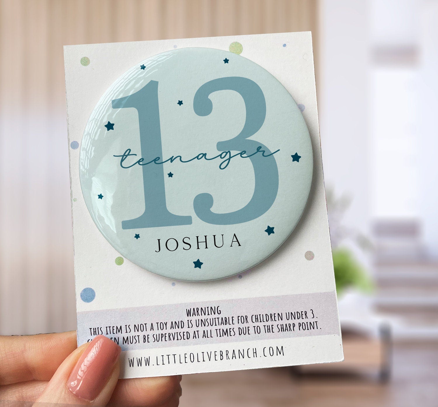 13th Birthday Badge - Kids Birthday - Child Birthday Badge