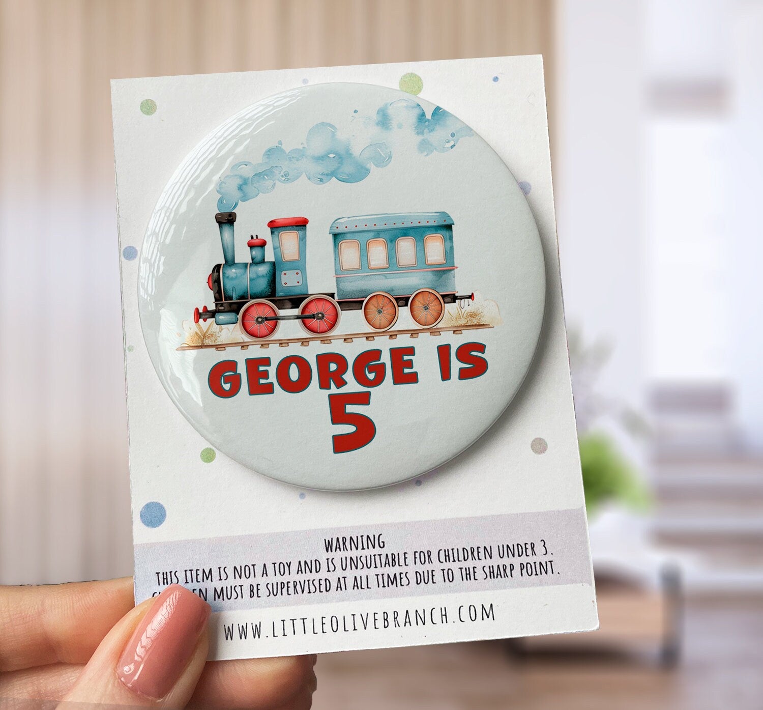 Train Birthday Badge - Kids Birthday - Child Birthday Badge - Train Birthday