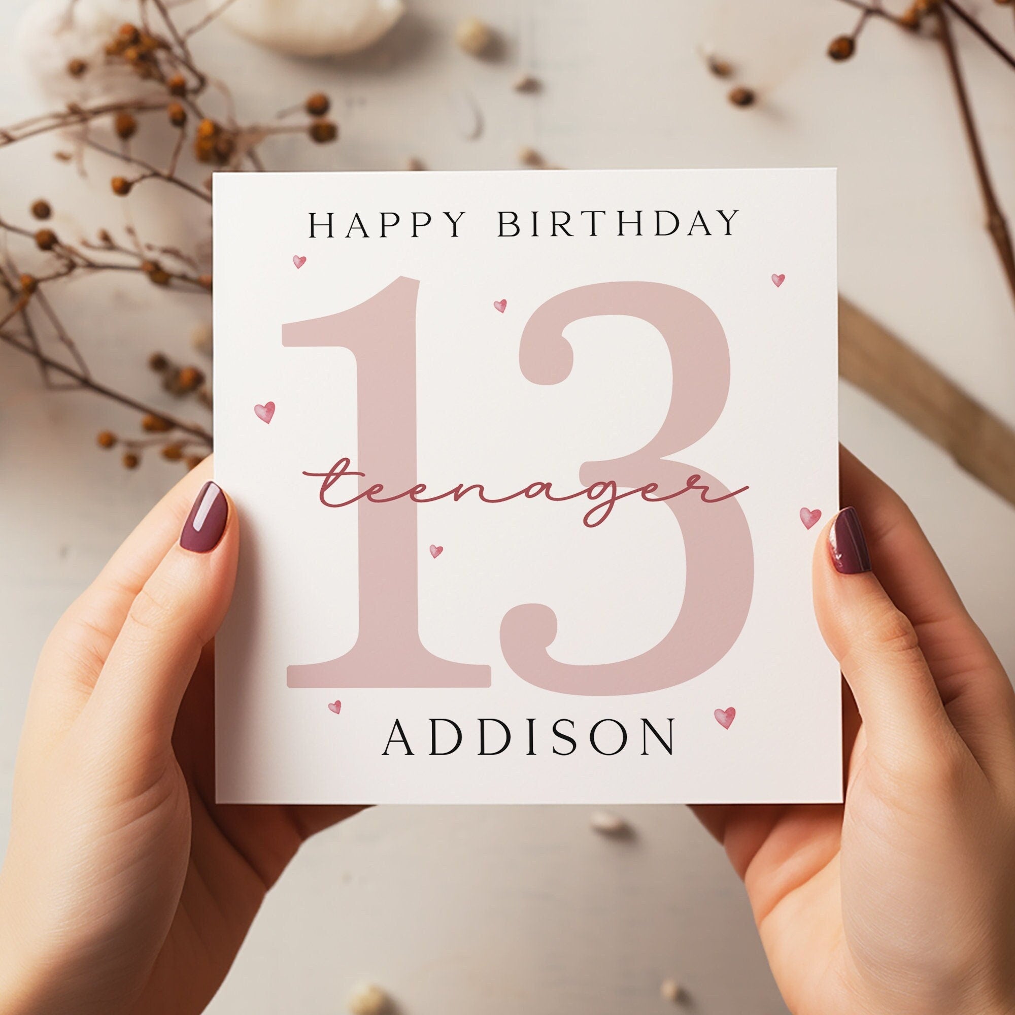 Personalised 13th Birthday Age Card - Happy Birthday