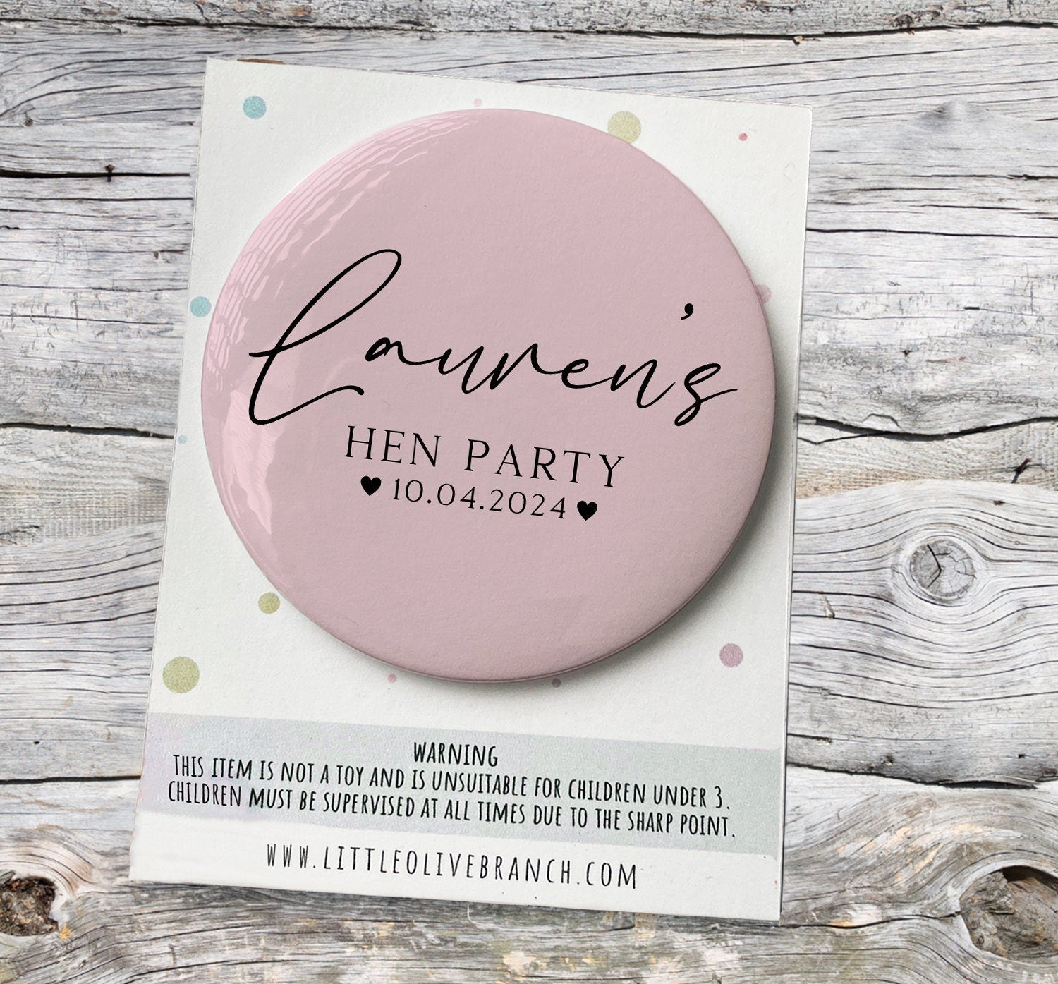 Personalised Hen Party Badge - Bridesmaid Badge - Wedding Role Badge - Hen Party Favours - Hen Party Gift