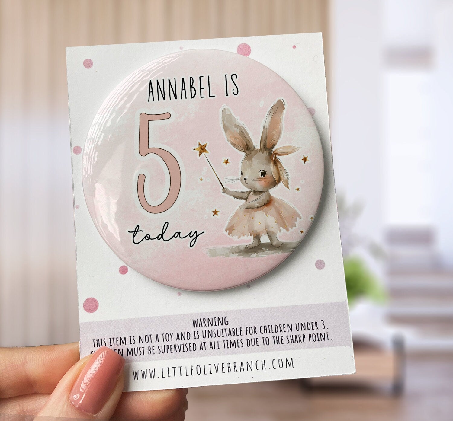 Birthday Bunny Badge - Birthday Girl - Birthday Badge - Child Badge - B1129