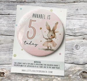 Birthday Bunny Badge - Birthday Girl - Birthday Badge - Child Badge - B1129