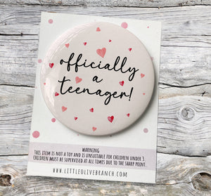 13th Birthday Badge - Kids Birthday - Child Birthday Badge - Teenager Badge - B1137