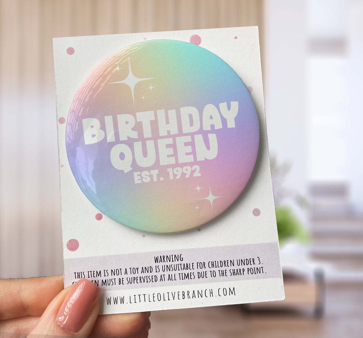 Personalised Birthday Queen Badge - Birthday Girl - Birthday Badge - Birthday Princess - B1146