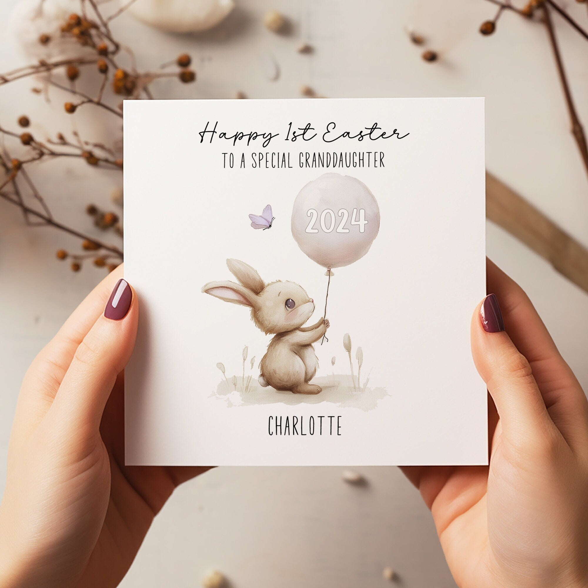 Personalised Happy First Easter, Happy Easter Card - Easter Card - 1st Easter - Baby's First Easter Card