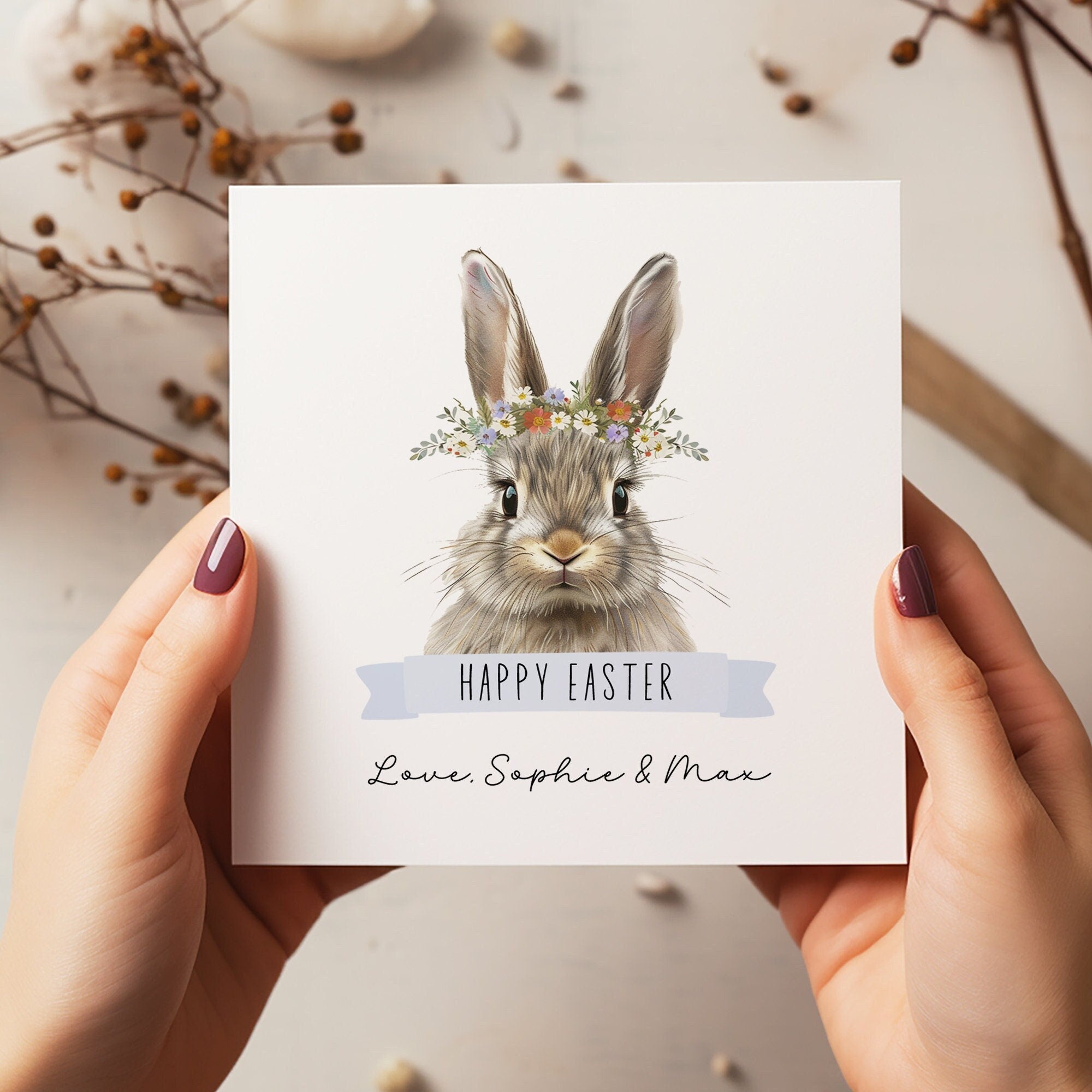 Personalised Easter Card - Easter Card - Bunny Card