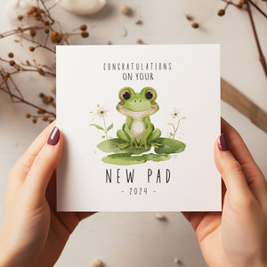 Personalised New Home Frog Card - New Home Gift - Congratulations On Your New Pad - Happy Moving Day - New Home Card For Friends