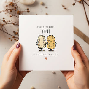 Personalised Anniversary Nuts About You Card - Husband Anniversary Gift - Boyfriend - Wife Anniversary - C1237