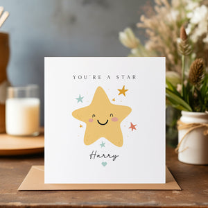 You're A Star Card - Personalised Card - Thank You Card - C1250