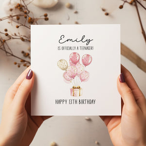 Personalised 13th Birthday Age Card - Happy Birthday