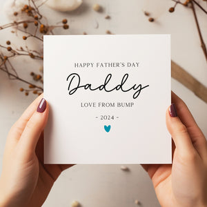 Happy Father's Day From The Bump Card - Daddy To Be Card - Father's Day Card - Dad Greeting Card - First Time Dad - 1110