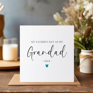 Happy First Father's Day Card - Grandad Card - Father's Day Card - Grandad Greeting Card - First Time Grandad - 1114