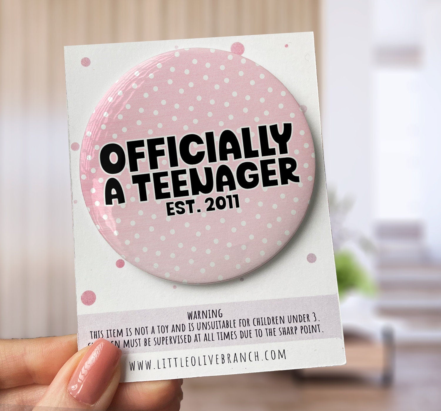 13th Birthday Badge - Kids Birthday - Child Birthday Badge - Teenager Badge - B1152