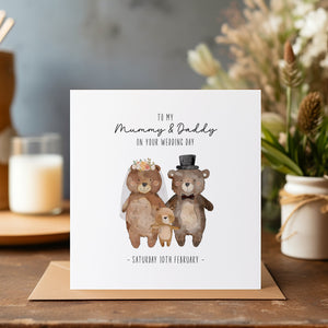 Personalised Mummy And Daddy Wedding Card - Parent Wedding Card - Wedding Day Card - Wedding Card - Mr & Mrs Card - C1161