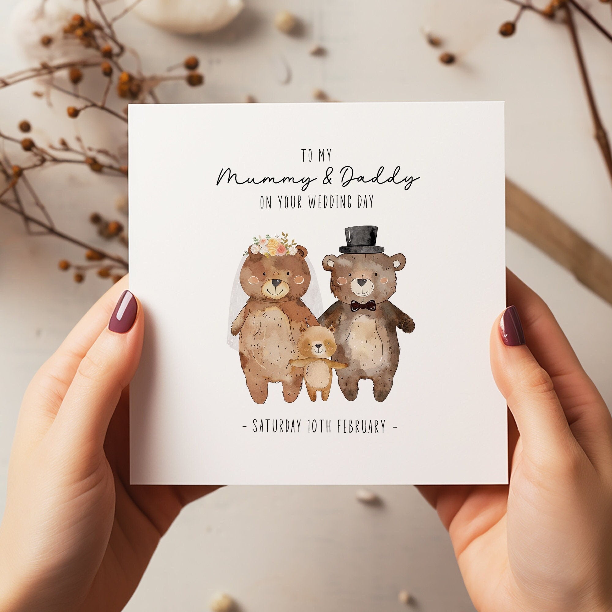 Personalised Mummy And Daddy Wedding Card - Parent Wedding Card - Wedding Day Card - Wedding Card - Mr & Mrs Card - C1161