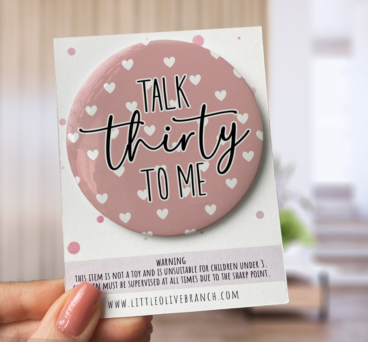 Birthday Age Badge - Hello Thirty - 30th Birthday Badge - Special Birthday Badge - Thirtieth Birthday Card - B1180