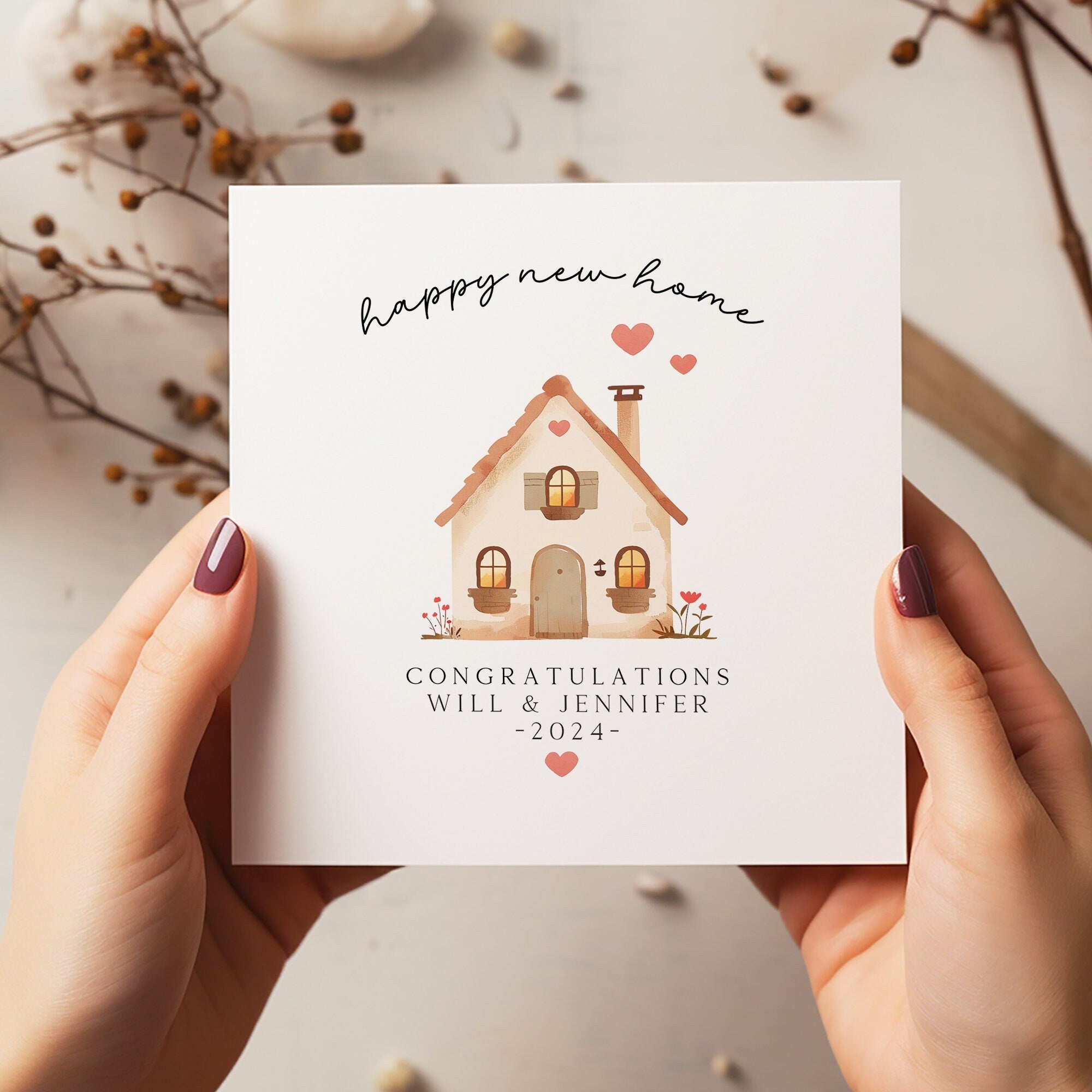 Personalised New Home Card - New Home Gift - Congratulations On Your New Home - Happy Moving Day - New Home Card For Friends - C1339