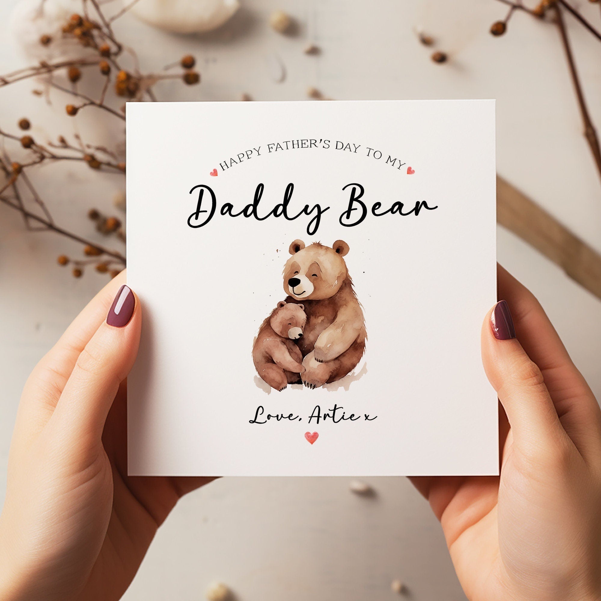 Happy Father's Day Card - Daddy Bear Card - Father's Day Card - Dad Greeting Card - First Time Dad - C1188