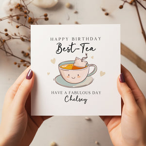 Bestie Birthday Card - Best Friend Birthday Card - Bestie Card - Personalised Best-Tea Card - Friend Birthday - C1209